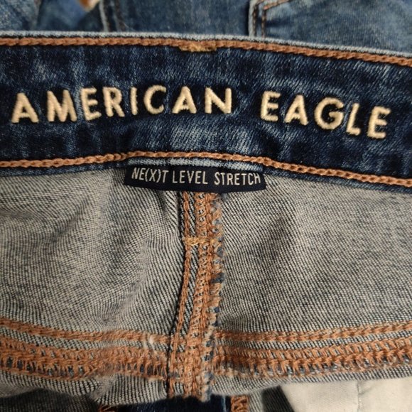 American Eagle Womens Jeans Upcycled Super Hi Rise Jegging Skinny Denim sz 10 - Picture 5 of 8